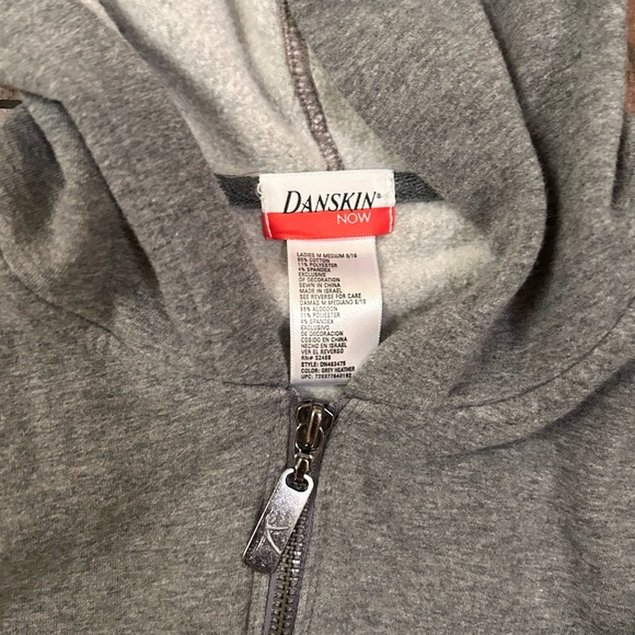 Y2K Danskin Sweat Tracksuit Gray White Cable Knit Stripe - Picture 4 of 8